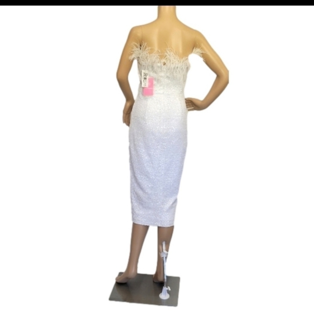 Amanda Uprichard Liz Feather Trim Strapless Dress XS - Picture 6 of 11